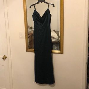 Fitted Emerald Green Long Dress